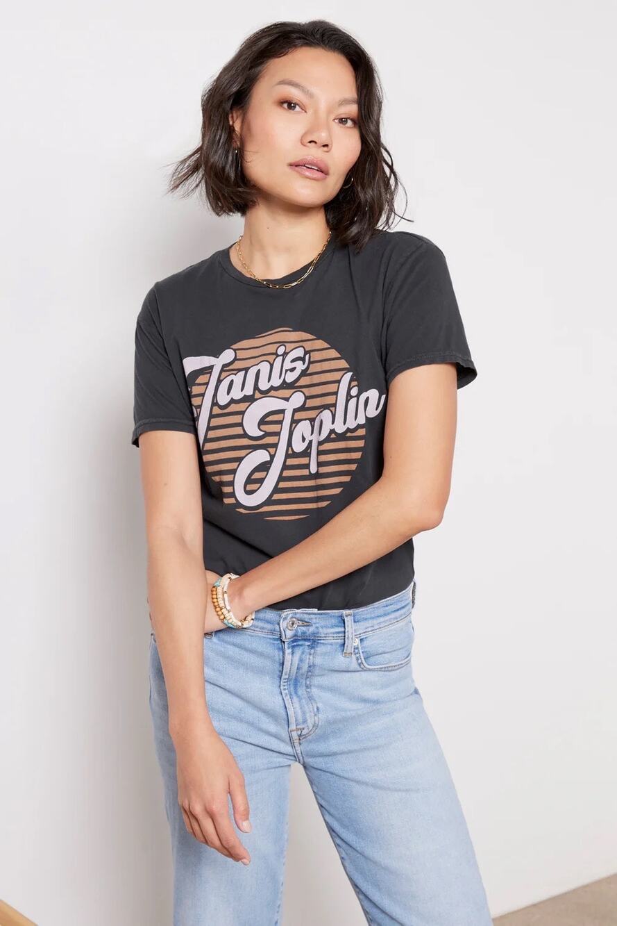 Retro Brand Black Label Janis Joplin Black Tee Small